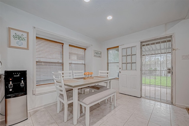 view of tiled dining room