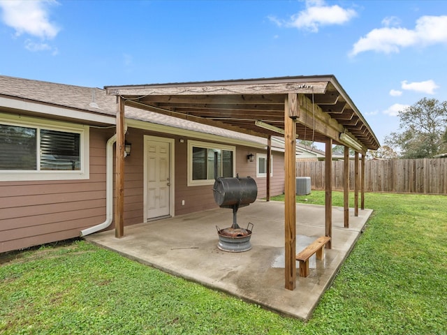 view of patio featuring central AC unit