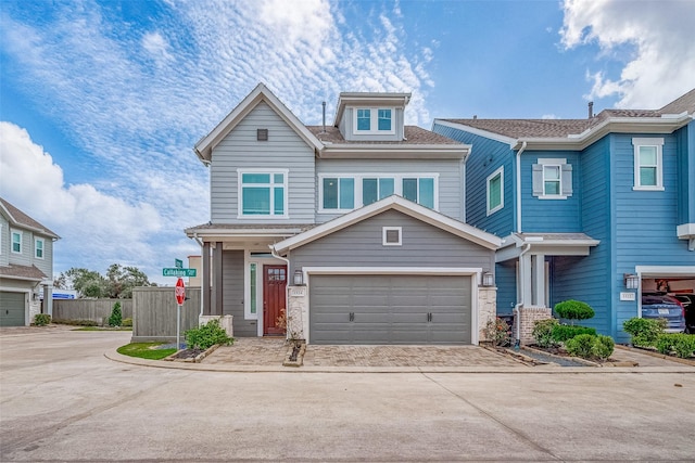 view of front facade with a garage