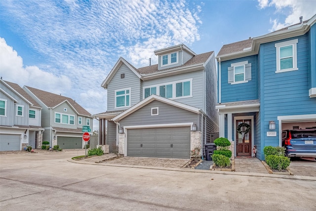 view of property with a garage