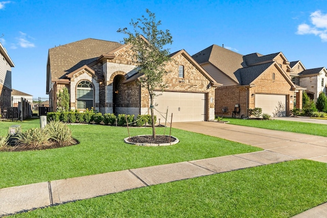 view of front of property featuring a front lawn