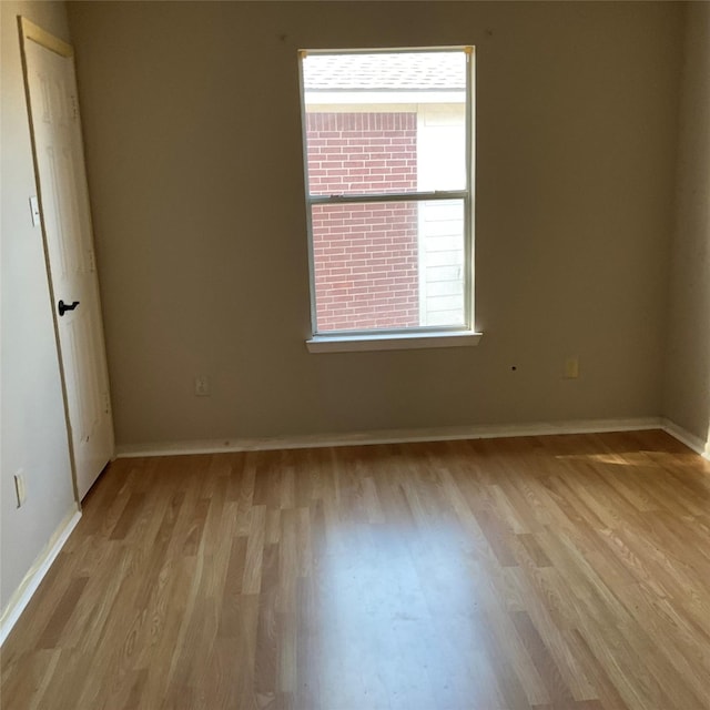 unfurnished room featuring light wood-type flooring and a wealth of natural light