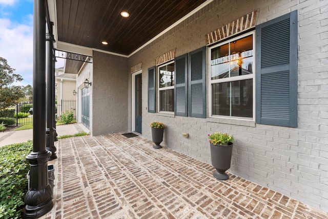 view of patio / terrace with a porch