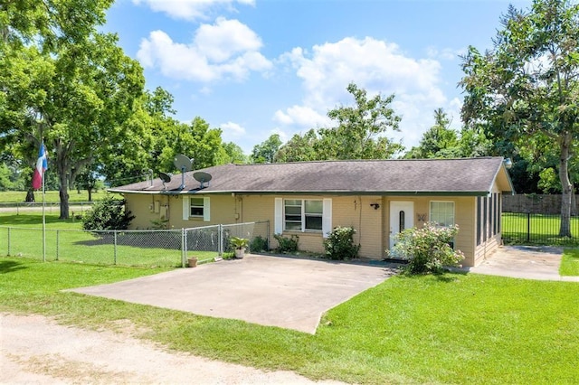 exterior space with a front yard