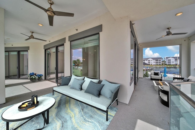 view of patio with an outdoor living space