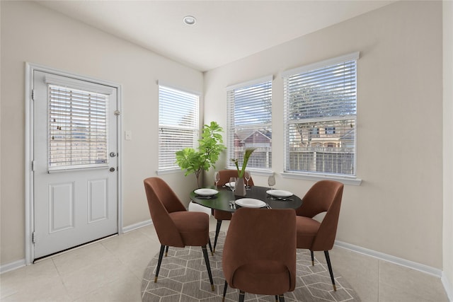 view of tiled dining space