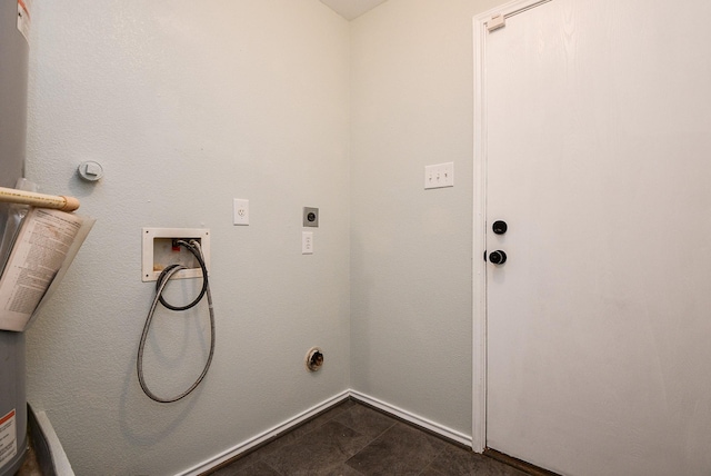 clothes washing area featuring hookup for an electric dryer and washer hookup