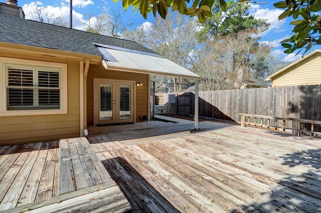 deck featuring french doors