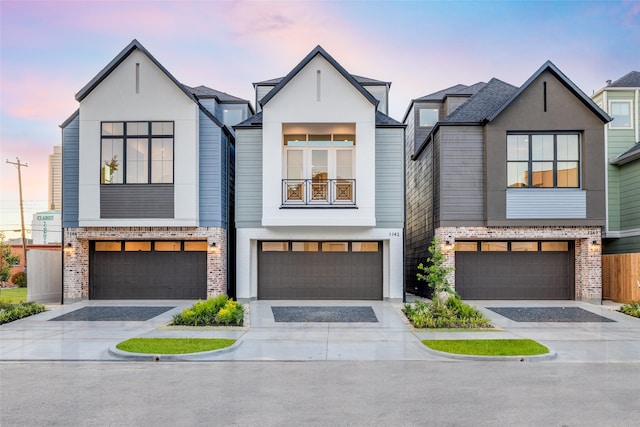 view of front of property featuring a garage