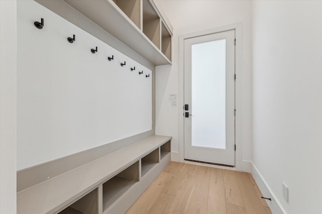 mudroom with light wood-type flooring