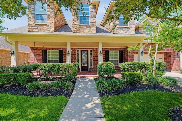 view of front of house with covered porch