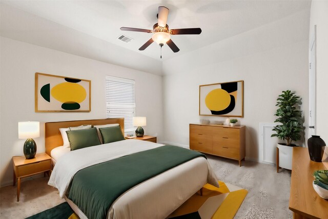 bedroom featuring ceiling fan