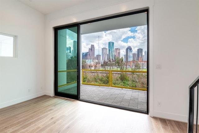 entryway with light wood-type flooring