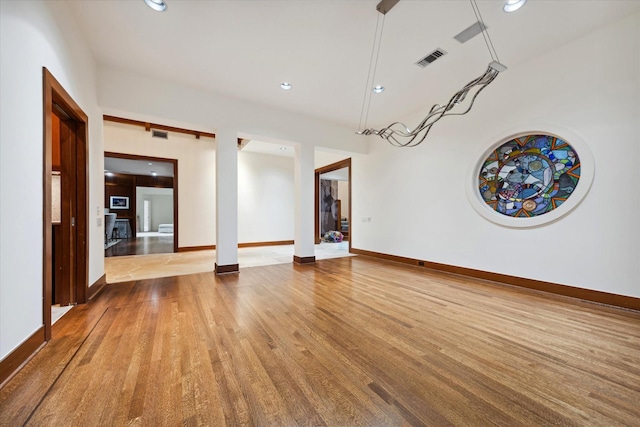 interior space with hardwood / wood-style flooring