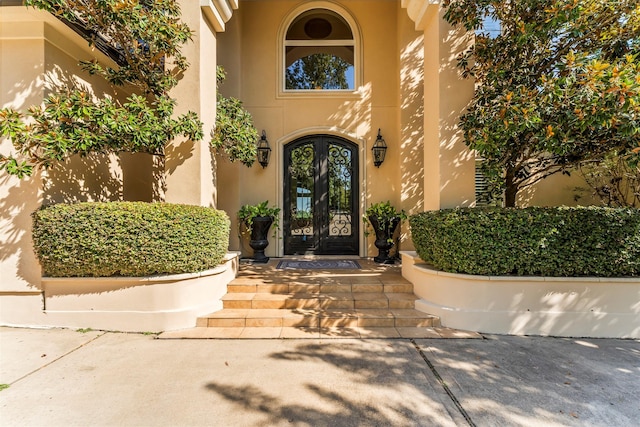 view of exterior entry with french doors