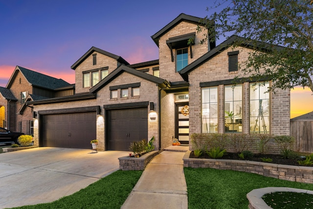 view of front facade featuring a garage