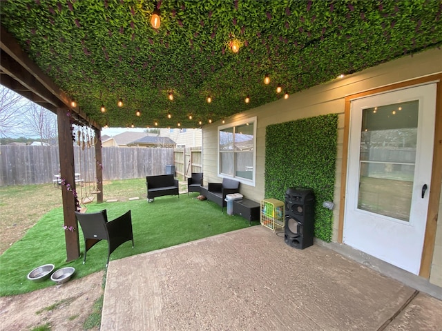 view of patio with outdoor lounge area