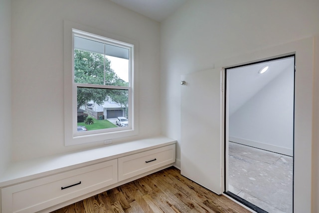 interior space with light hardwood / wood-style flooring