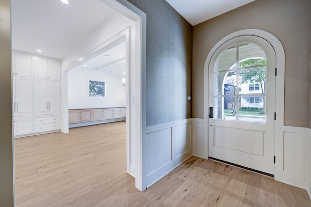 foyer entrance featuring light hardwood / wood-style floors