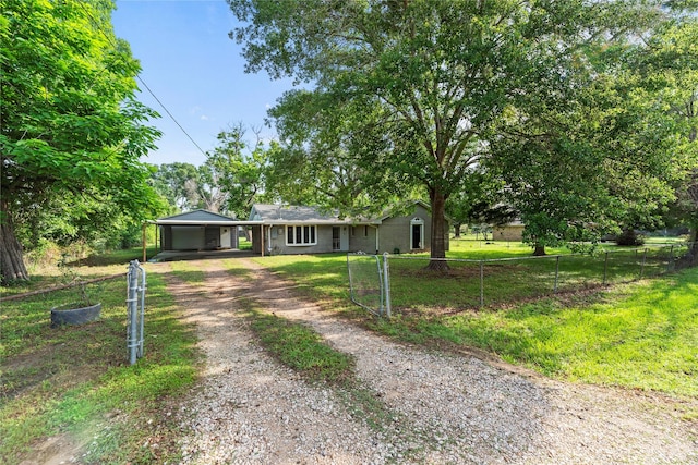 view of single story home