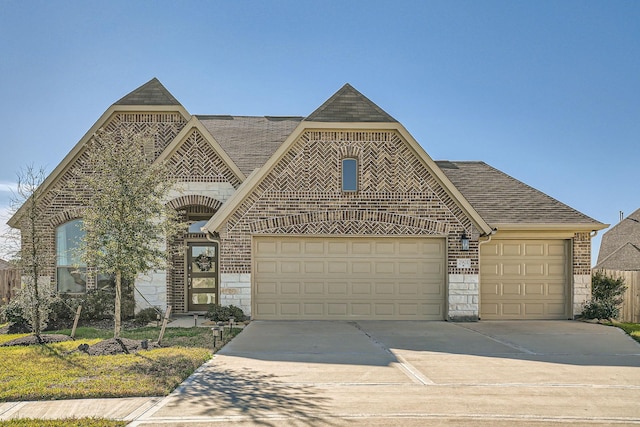 view of front of home with a garage