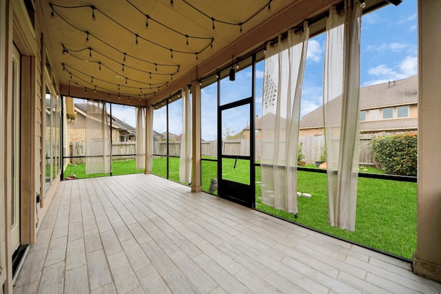 view of unfurnished sunroom