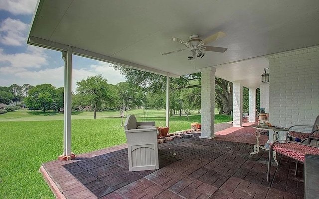 view of patio / terrace with ceiling fan