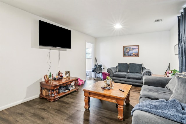 living room featuring hardwood / wood-style flooring