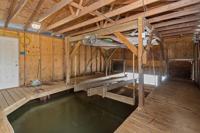 view of unfinished attic