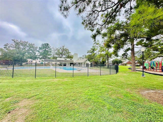 view of yard featuring a playground