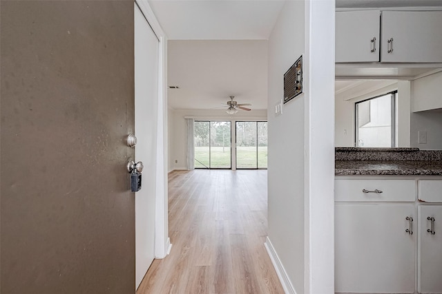 hall featuring light hardwood / wood-style floors