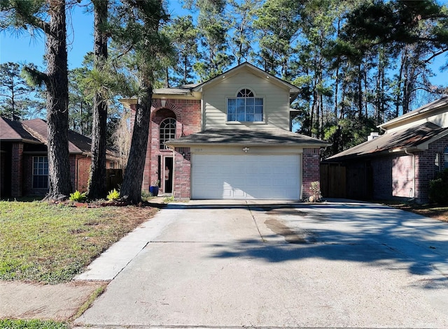 view of property with a garage