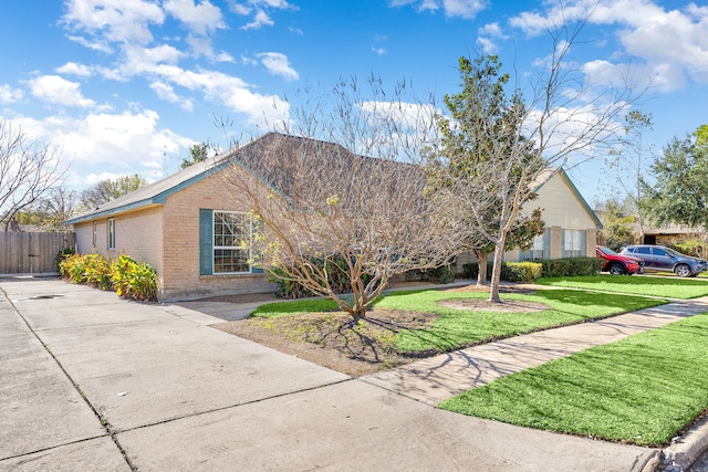 view of front of home with a front yard