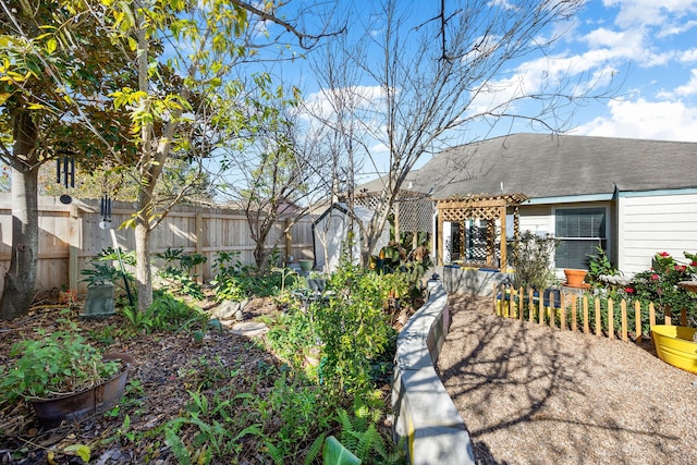 view of yard featuring a pergola