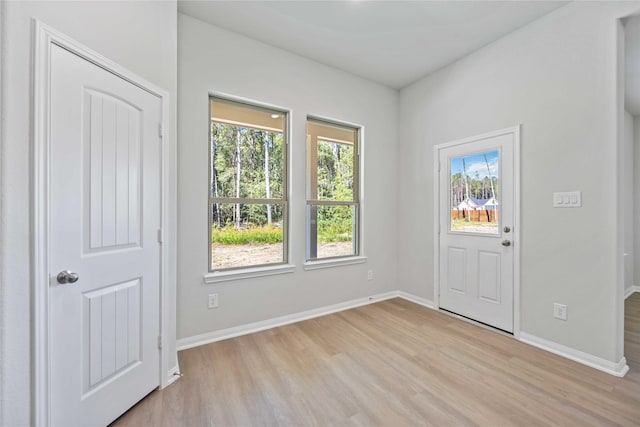 entryway with light wood-type flooring