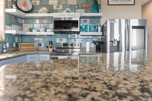 kitchen with decorative backsplash, appliances with stainless steel finishes, and sink