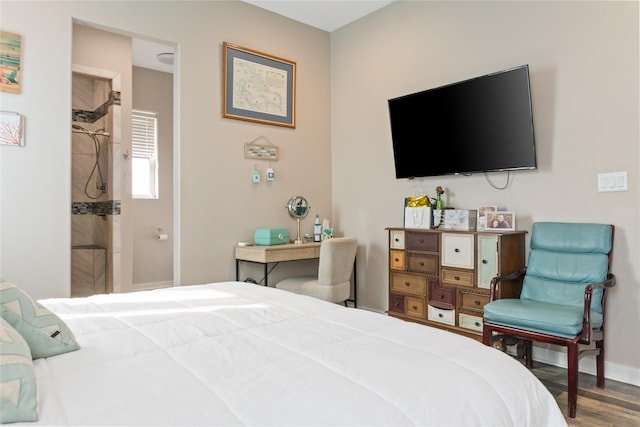 bedroom featuring wood-type flooring