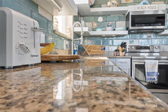 kitchen with appliances with stainless steel finishes