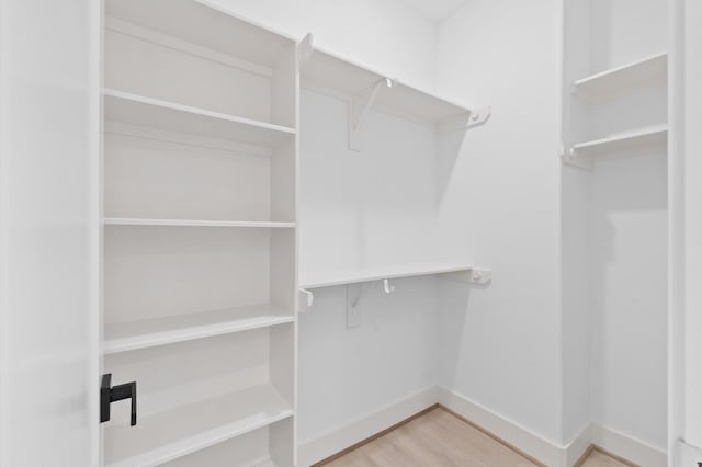 walk in closet featuring wood-type flooring