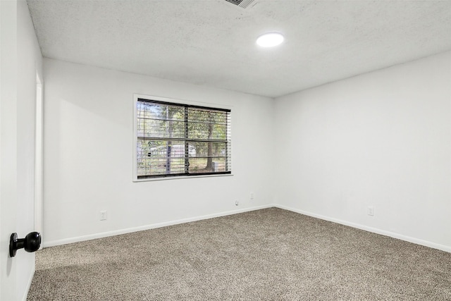 spare room with carpet flooring and a textured ceiling