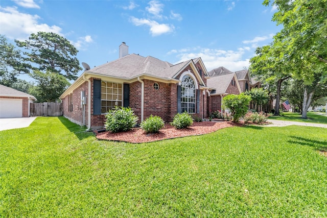 view of front of property featuring a front lawn