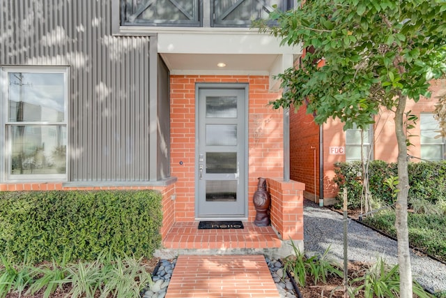 view of doorway to property