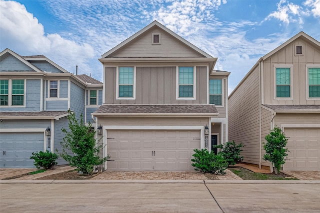 view of front of house with a garage