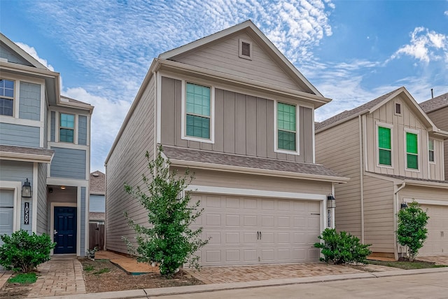 view of front of home with a garage