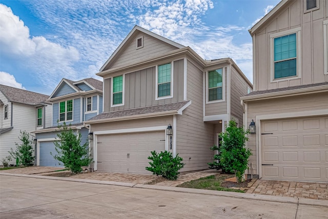 view of front of house with a garage