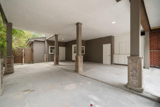 view of patio featuring a carport