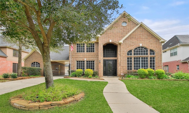 front facade featuring a front lawn