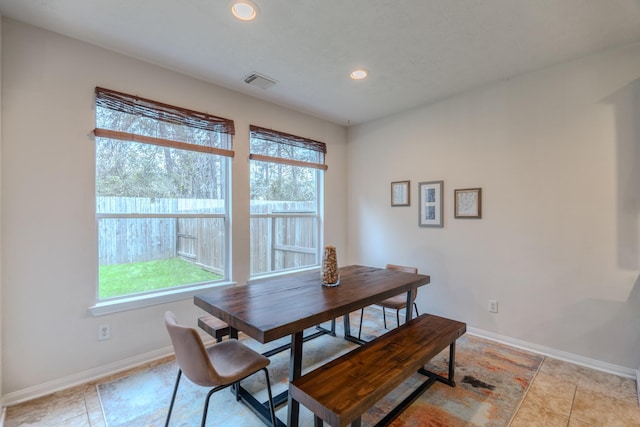 dining space with plenty of natural light