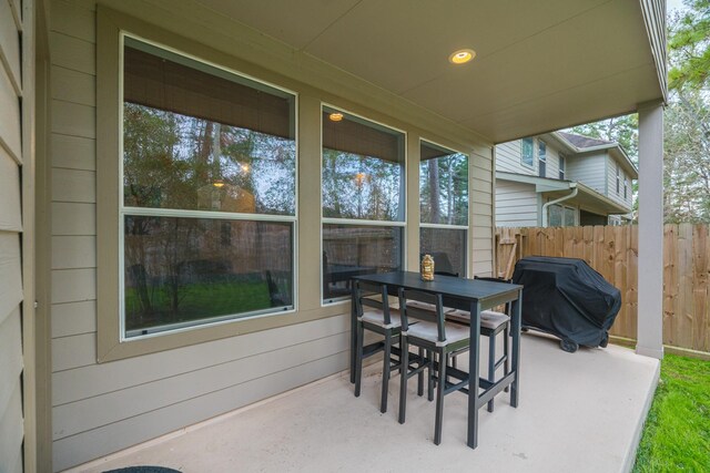 view of patio featuring grilling area