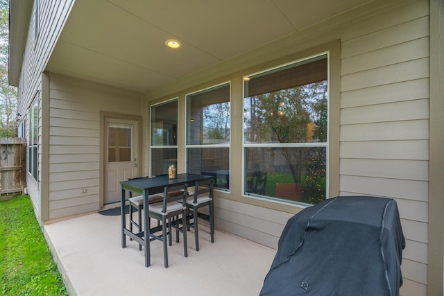 view of patio with grilling area